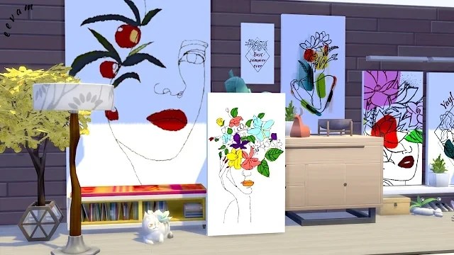 the sims 4; sims 4 gallery art; the sims 4 paintings; eevam;