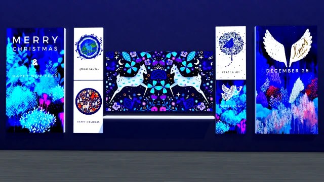 navy blue; the sims 4; Sims file share; gallery; the sims 4 paintings; eevam; christmas sims 4;