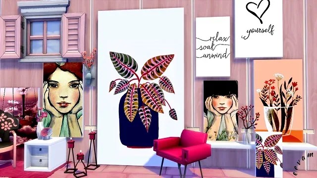 sims 4 art; paintings; the sims 4; eevam;
