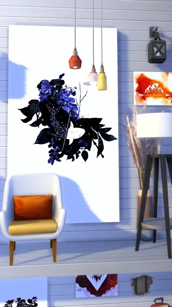 gallery paintings; sims 4; the sims 4; sims 4 wall art; navy blue; eevam;