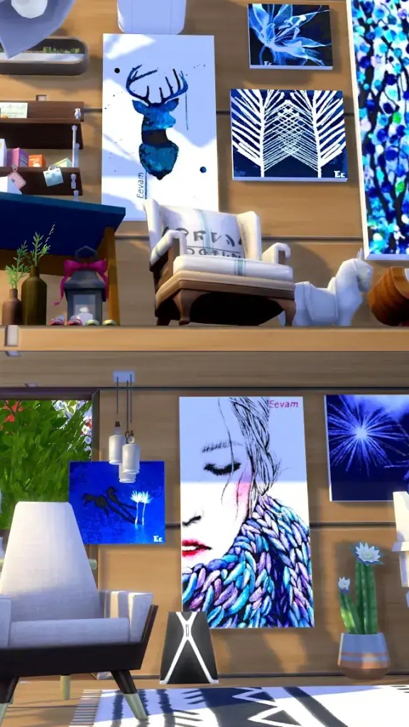 gallery paintings; sims 4; the sims 4; sims 4 wall art; the sims 4 nocc; eevam; Sims File Share; navy blue;