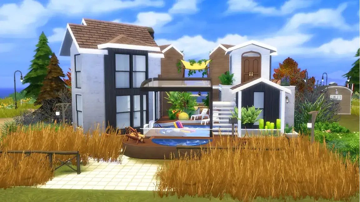 sims 4 lot; sims 4; pool; gallery house; eevam;