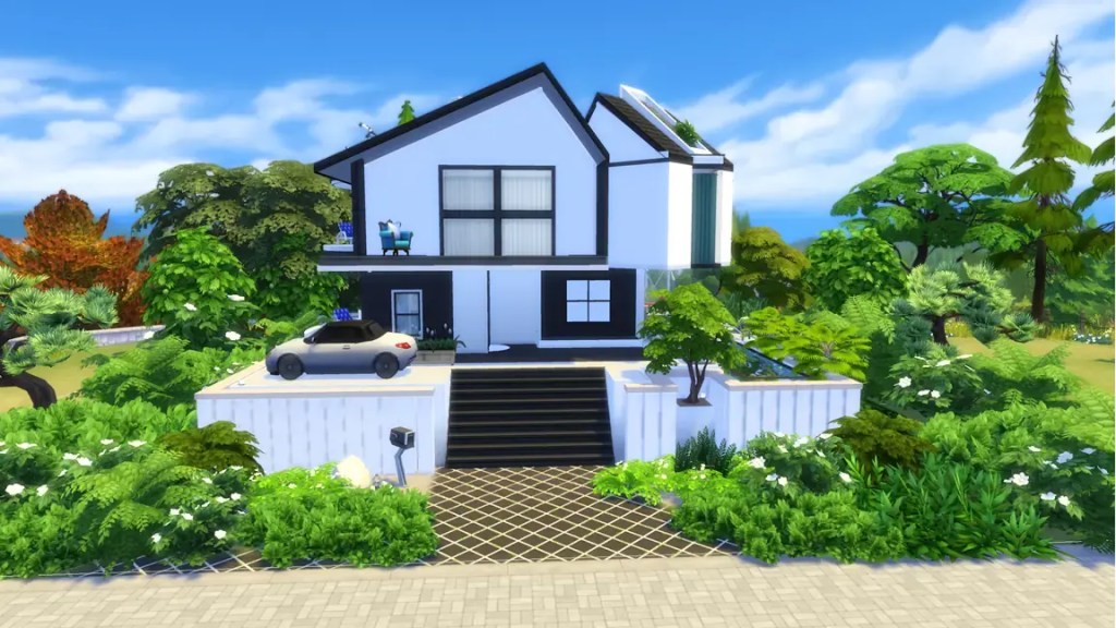 sims 4; ts4; gallery; modern house; landscape garden; eevam;